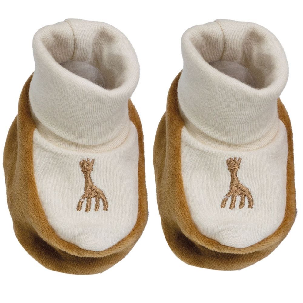 Chaussons Sophie la girafe Camel (1-3 mois) (Trois Kilos Sept) - Couverture