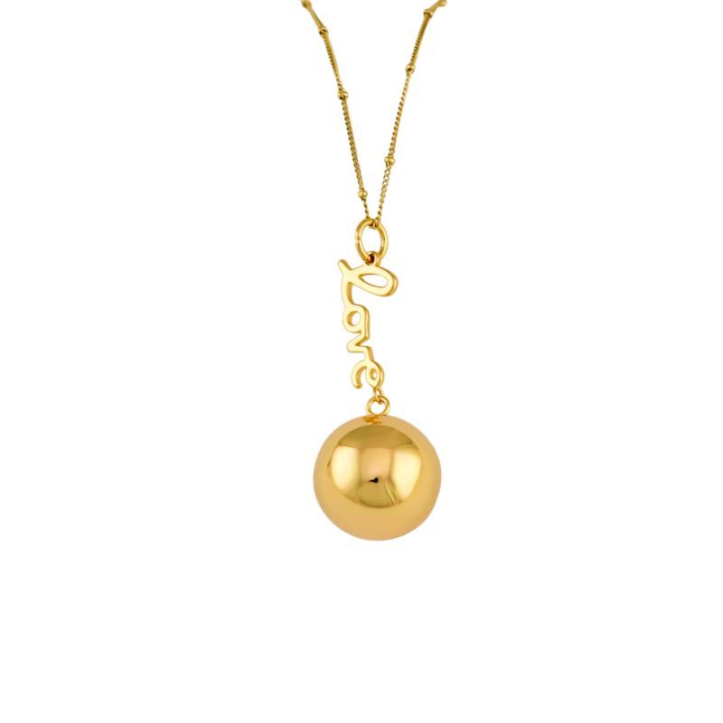 Bijou de grossesse bola avec chaîne - love or (Babireva) - Image 2