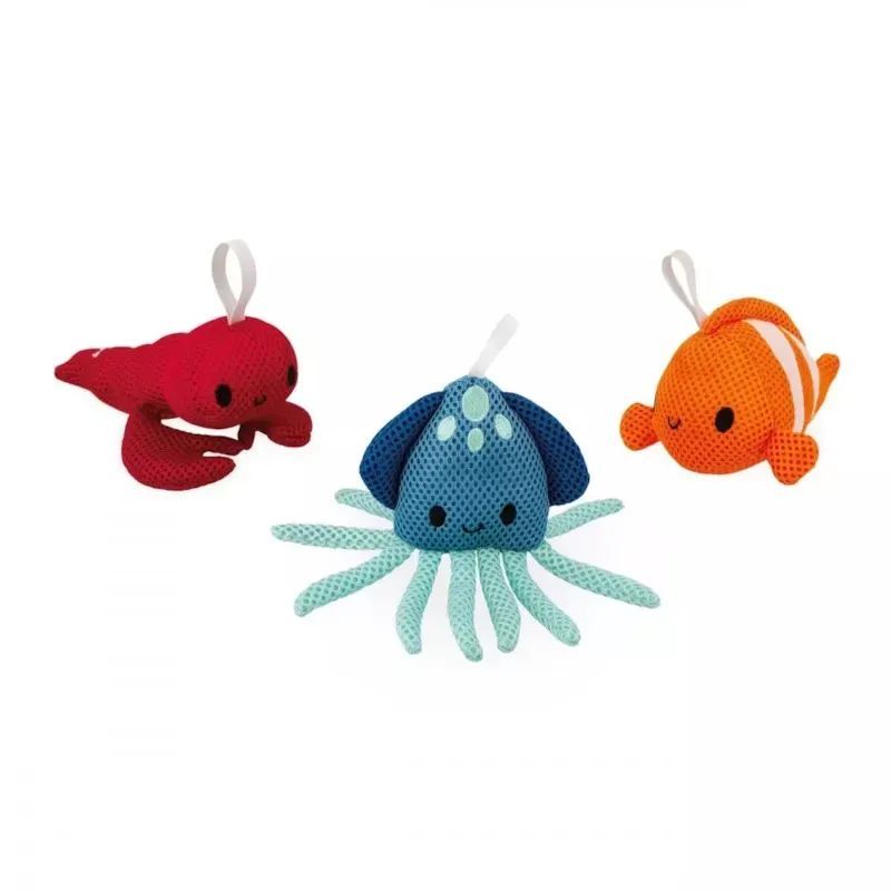 3 éponges de bain animaux marins (Janod) - Image 1