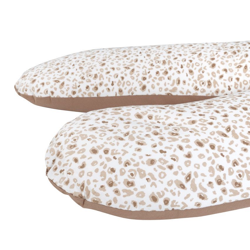 Coussin d'allaitement en microbilles 160cm imprimé Léopard - Blanc (Prémaman) - Image 2