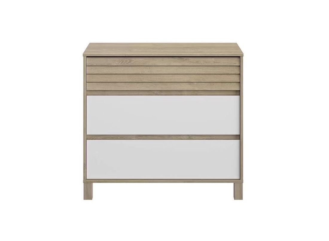 Commode 3 Tiroirs Nino Chêne & Blanc (Nateo Concept) - Image 2