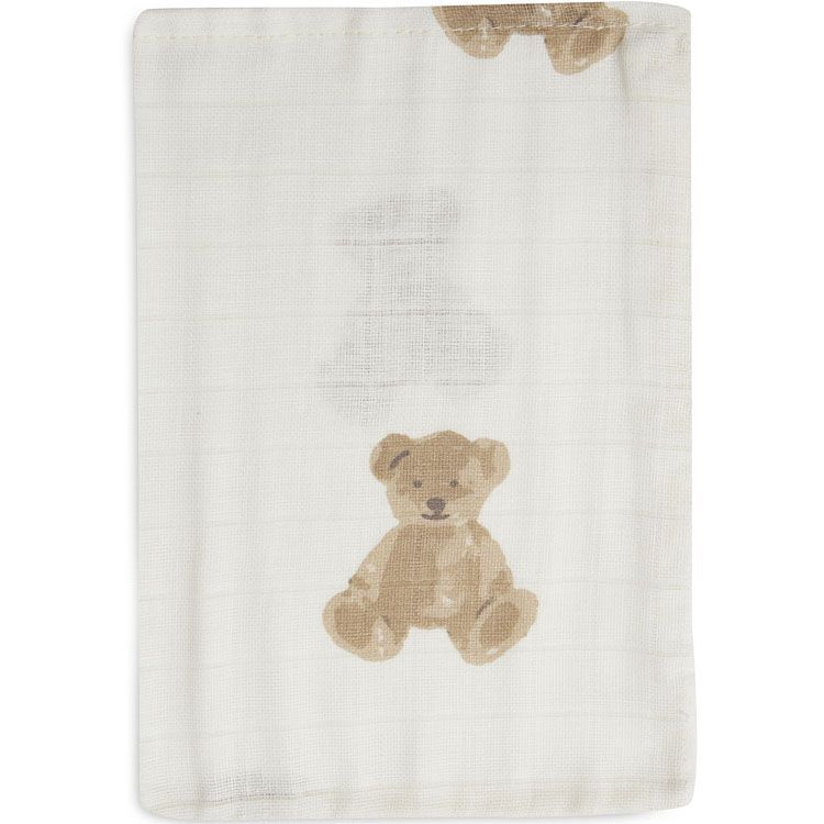 Lot de 3 gants de toilette en coton ours Teddy Bear (Jollein) - Image 1