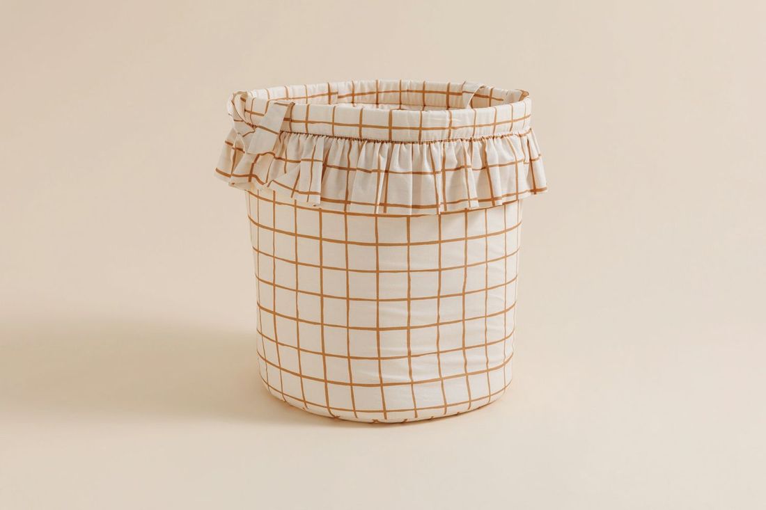 - Maxi Panier de Rangement - Vichy Caramel - Camel (Mon Lit Cabane) - Couverture