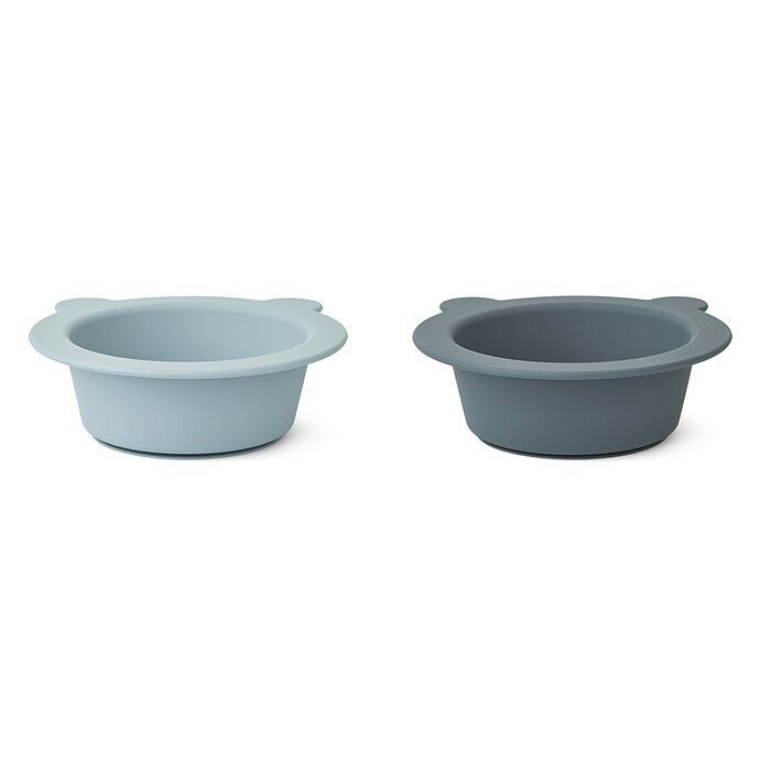 Lot de 2 Bols Ventouses Peony - Sea Blue Whale Blue Mix (Liewood) - Image 2