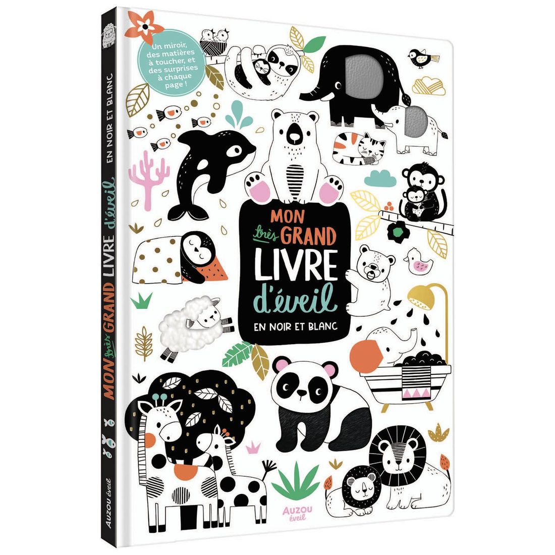 Mon très grand livre d'éveil en noir et blanc (Auzou Editions) - Couverture