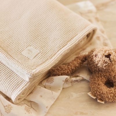Couverture en polaire Basic Knit Oatmeal (75 x 100 cm) (Jollein) - Image 2