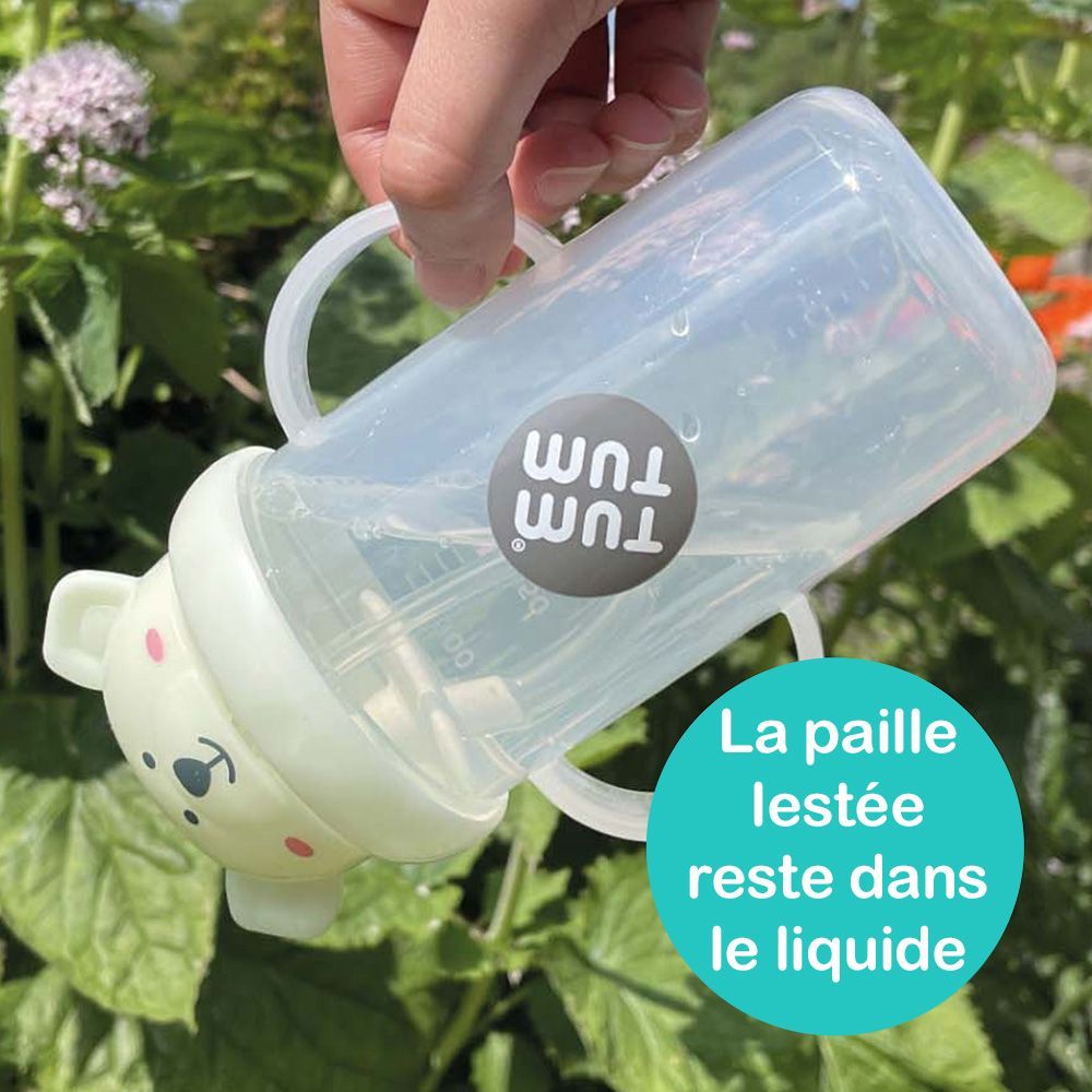 Tasse antifuite avec paille lestée Ours phosphorescente (300 ml) - Reconditionné (Tum Tum) - Image 4