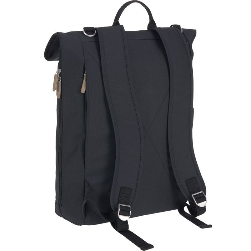 Sac à dos à langer en polyester recyclé Rolltop bleu nuit (Lassig) - Image 2