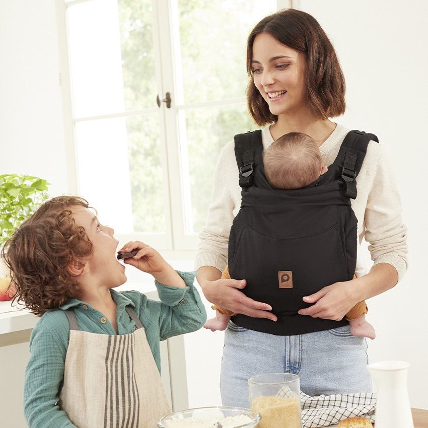 Porte-bébé physiologique préformé évolutif - Noir (Prémaman) - Couverture