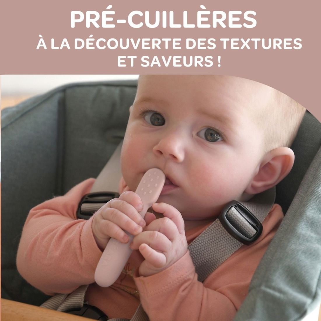 Lot de 2 précuillères en silicone Pralin et Argile (Béaba) - Image 5