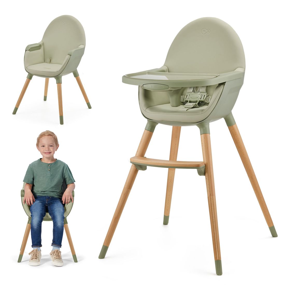 Chaise haute 2en1 FINI 2 vert (Kinderkraft) - Image 4