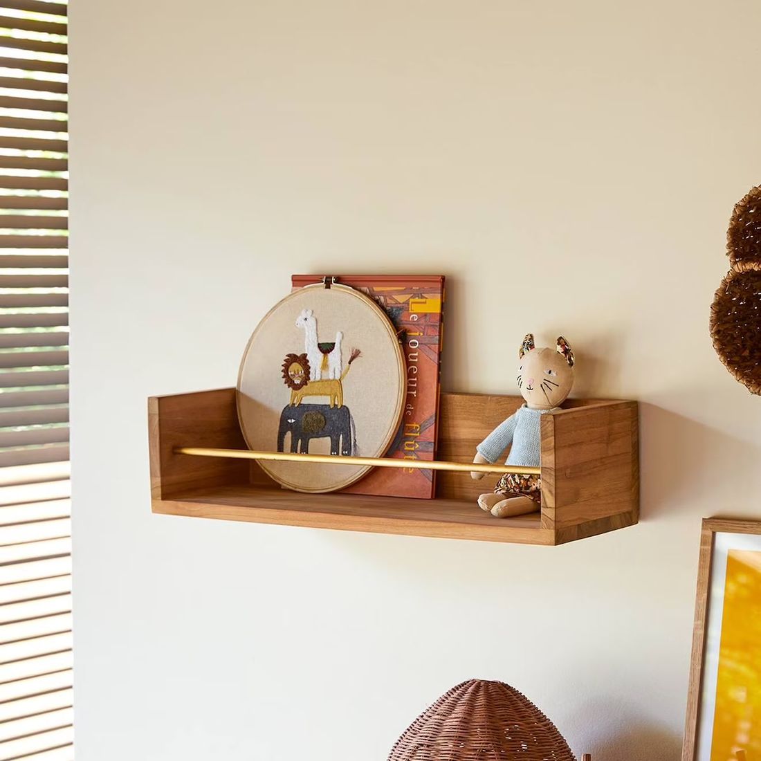 Etagère Murale Enfant En Bois De Teck Sasha 60 Naturel (Tikamoon) - Couverture