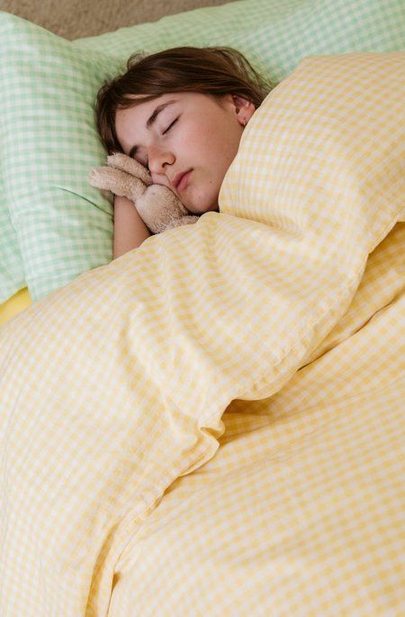 Drap housse bébé Percale Coton Bio Vichy Vichy Tournesol P (Kadolis) - Image 5