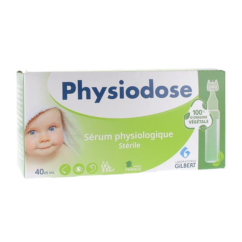 Sérum physiologique 40 doses de 5 ml - Végétal - Transparent (Physiodose) - Couverture