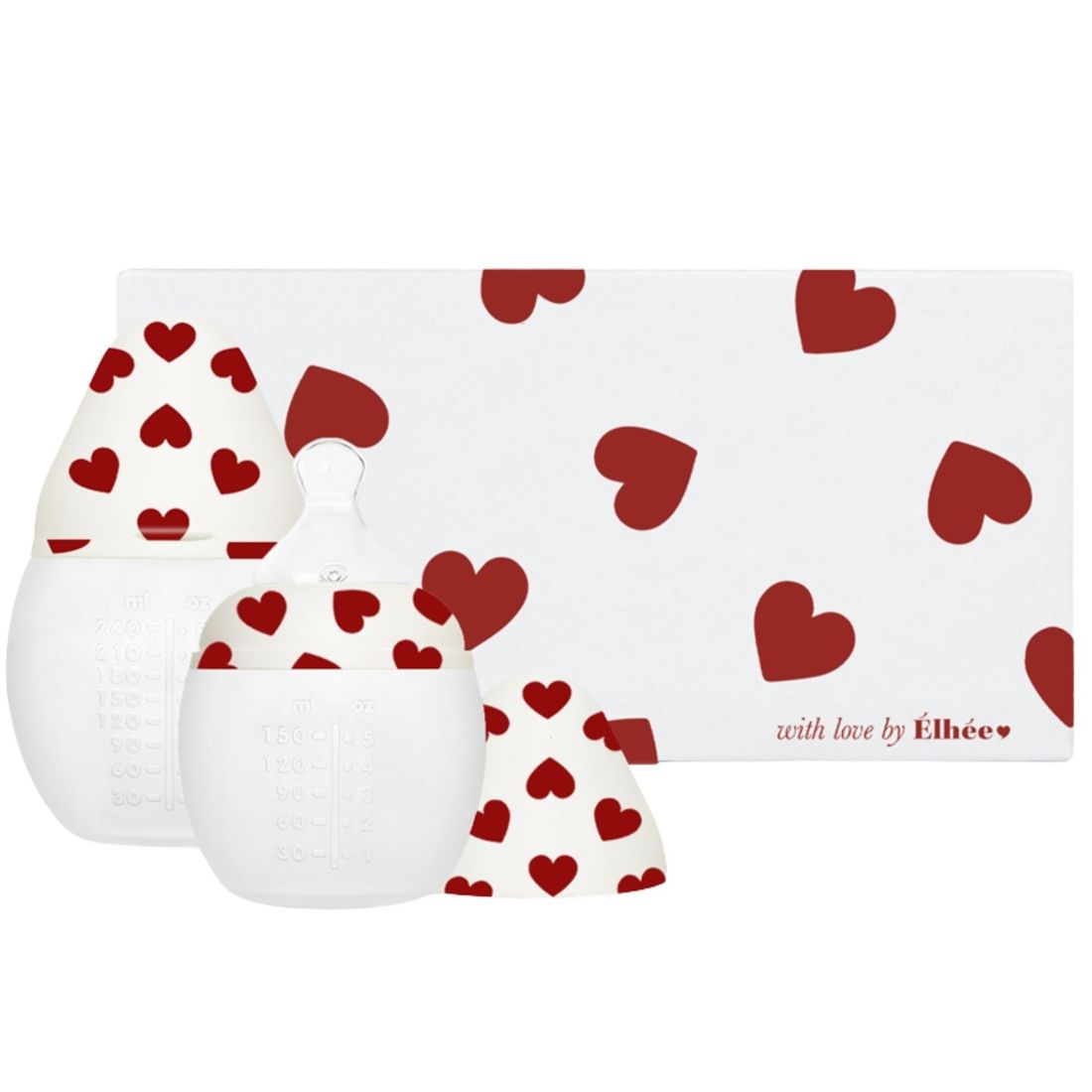 Coffret Full of Love Edition Limitée (2 biberons 150ml et 240ml et un lange) (Elhée) - Image 1