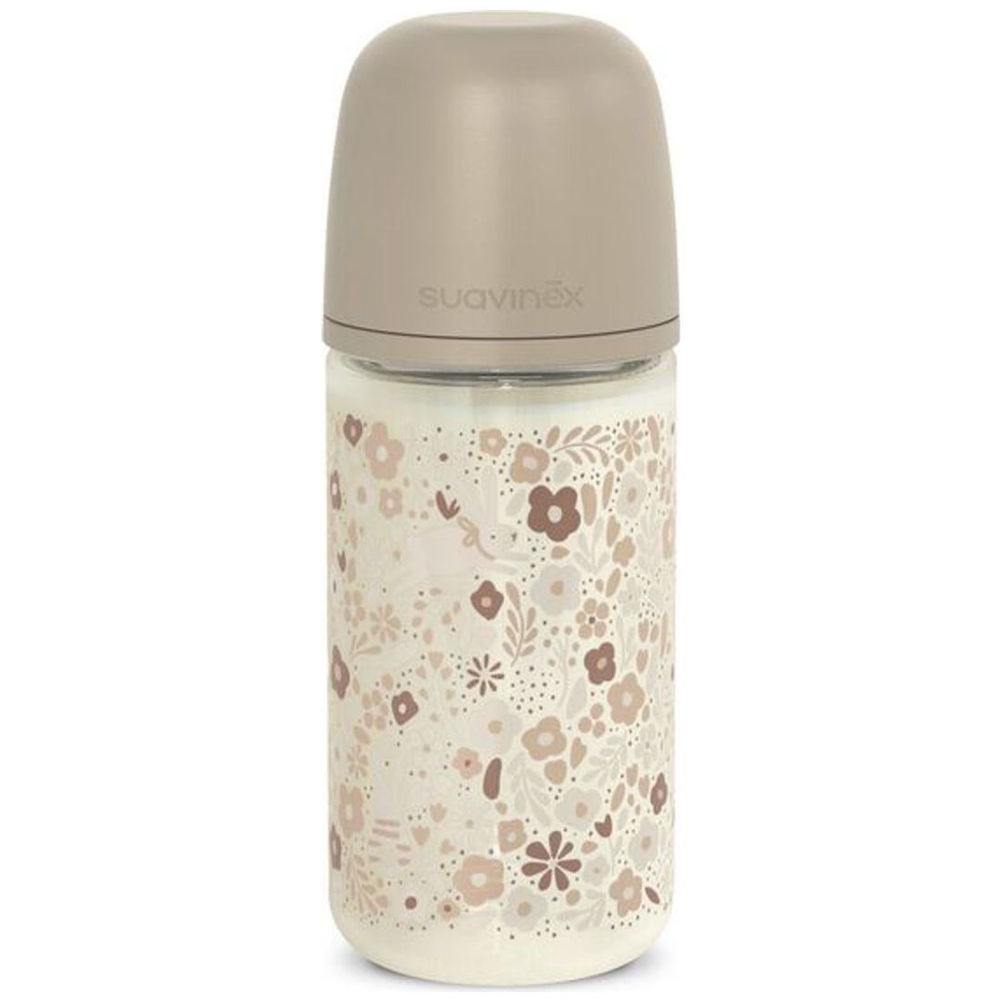Biberon verre tétine SXPro M Wonderland Liberty beige (240 ml) (Suavinex) - Couverture
