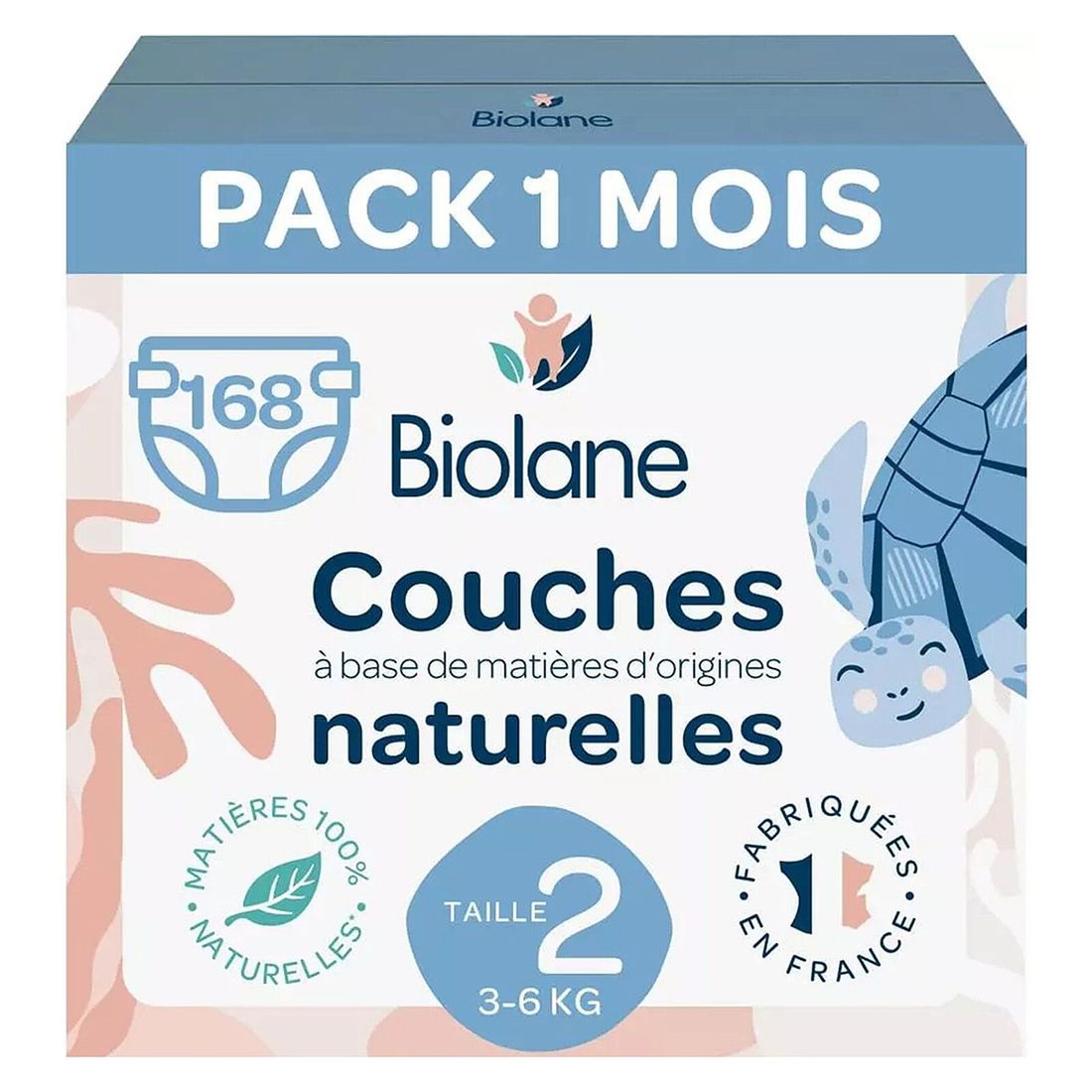 Pack 1 Mois de 168 Couches Ecologiques - T2 (Biolane) - Couverture