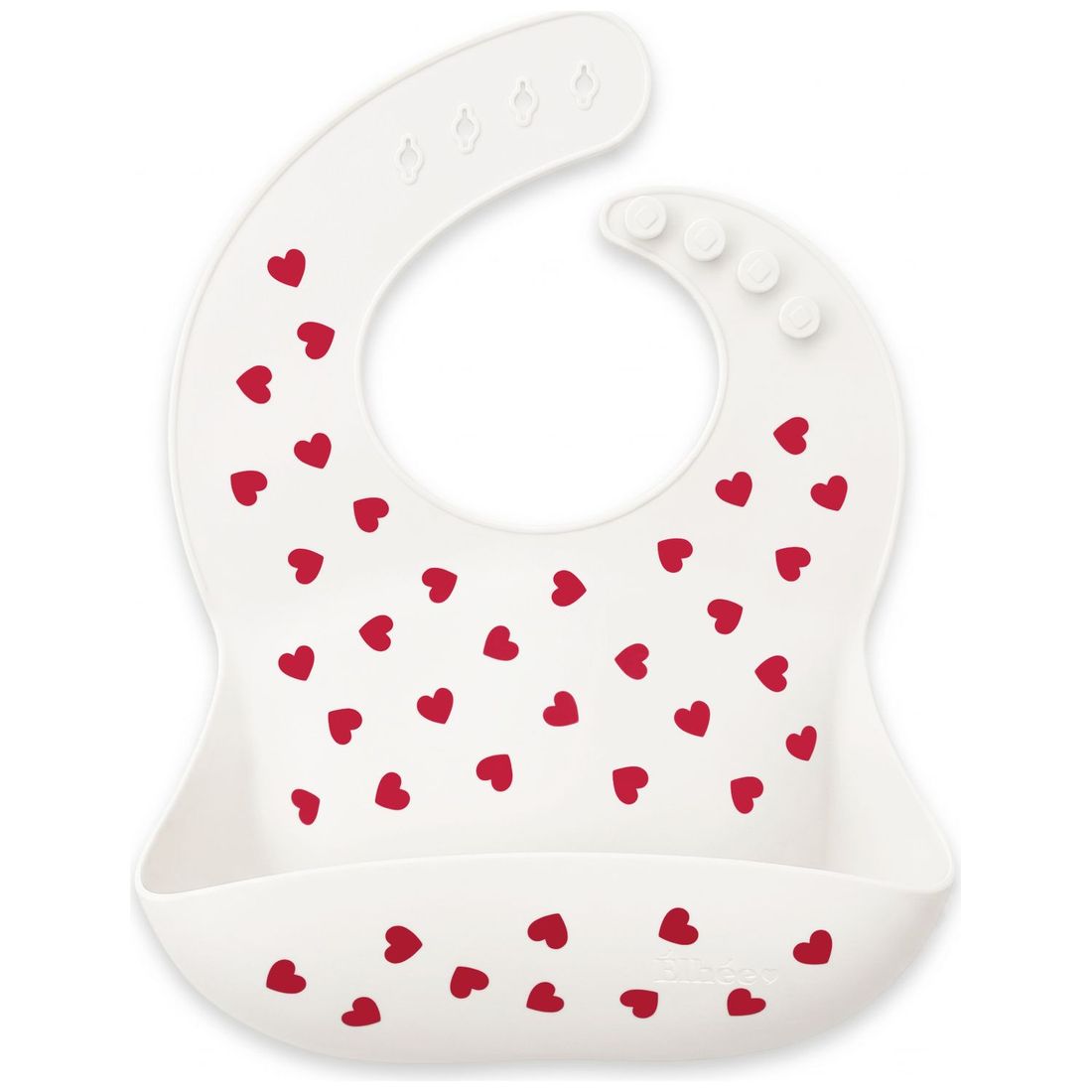 Bavoir silicone avec récupérateur Full of Love (Elhée) - Image 1