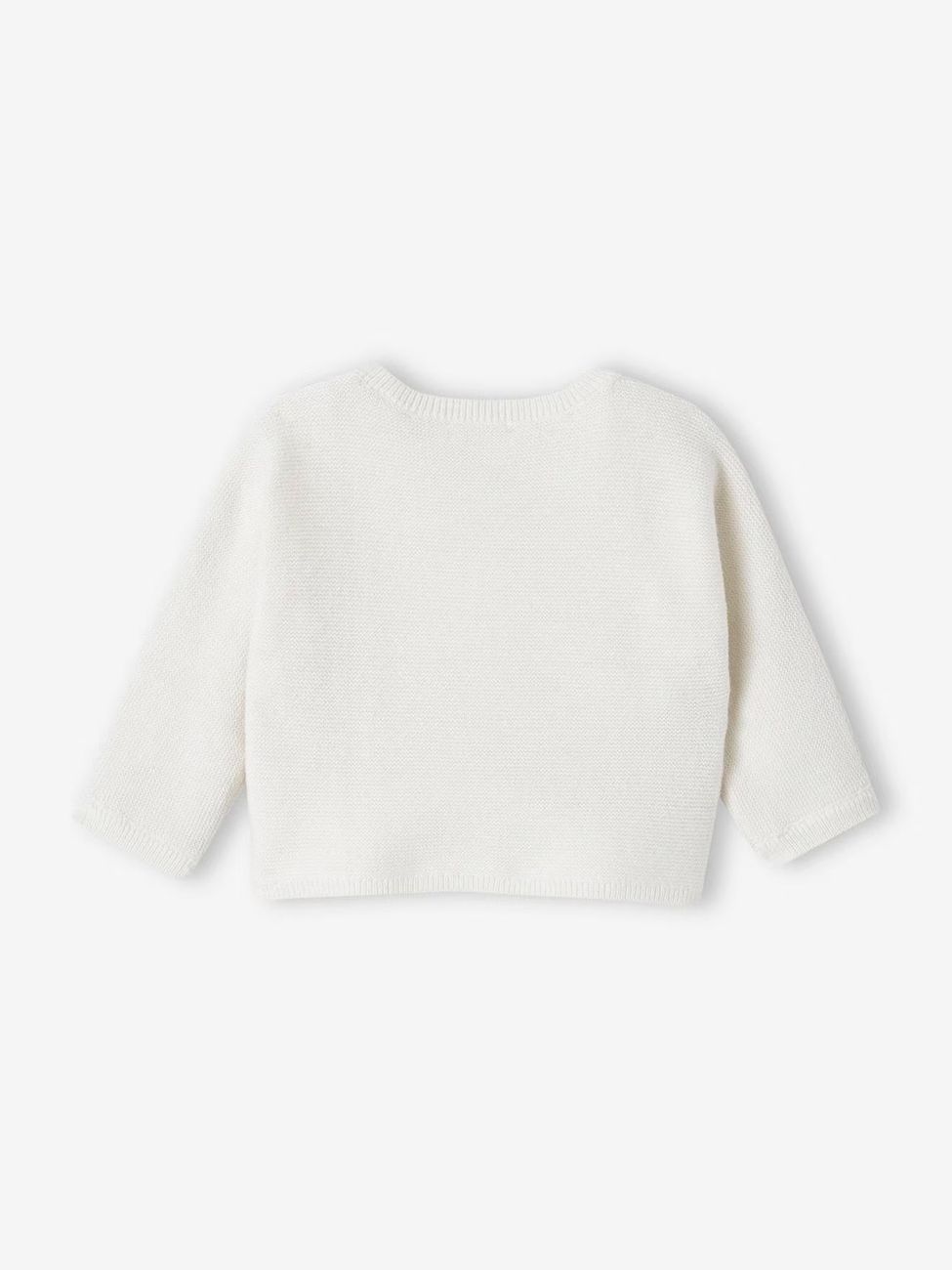 Brassière bébé naissance tricot point mousse coton et laine blanc (Vertbaudet) - Image 2