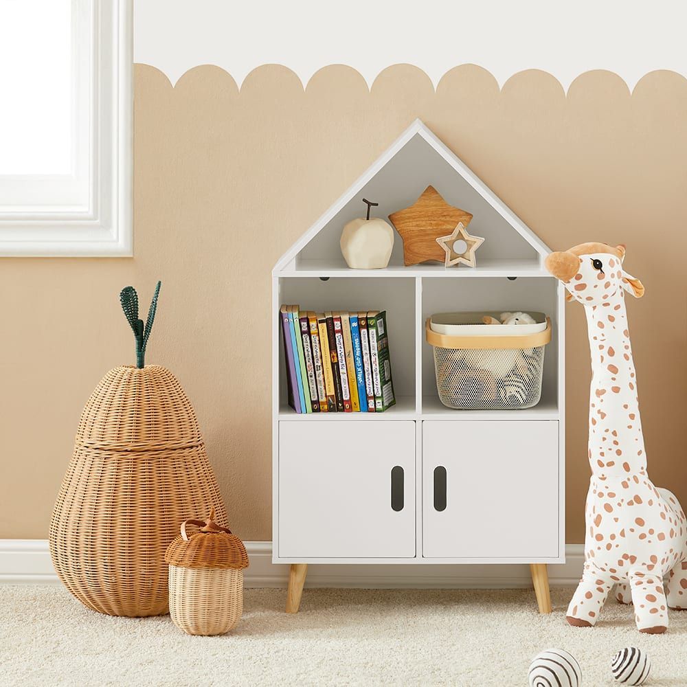 Bibliothèque pour enfant 2 portes en bois blanc (SoBuy) - Image 1