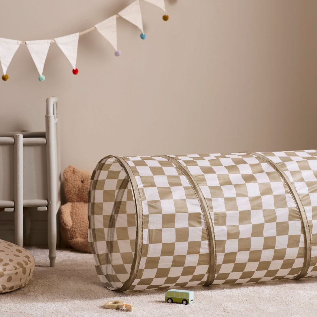 Tunnel de jeu à carreaux Khaki (Kid's Concept) - Image 4