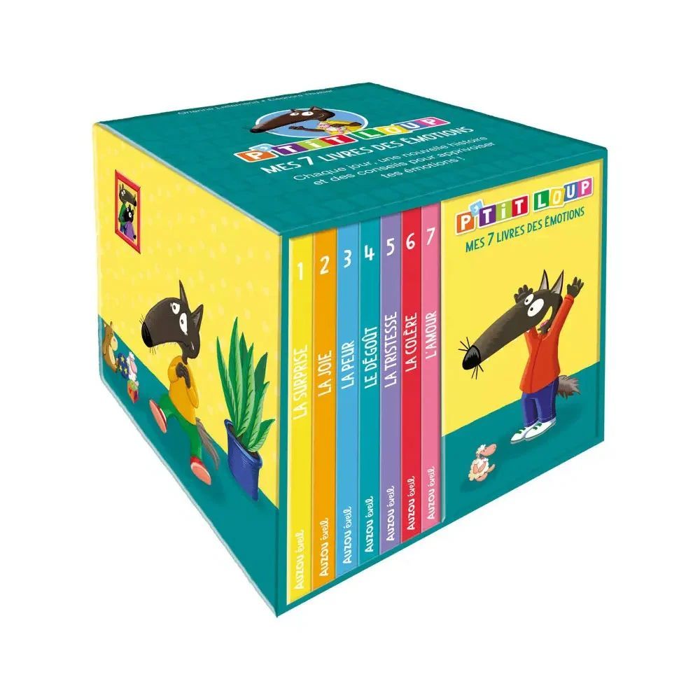 Bibliothèque P'tit Loup - Mes 7 livres des émotions (Auzou) - Image 1