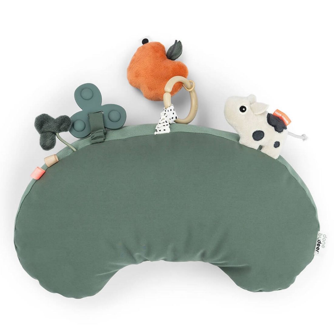 Coussin d'éveil Tummy time Tiny farm Vert (Done by deer) - Couverture