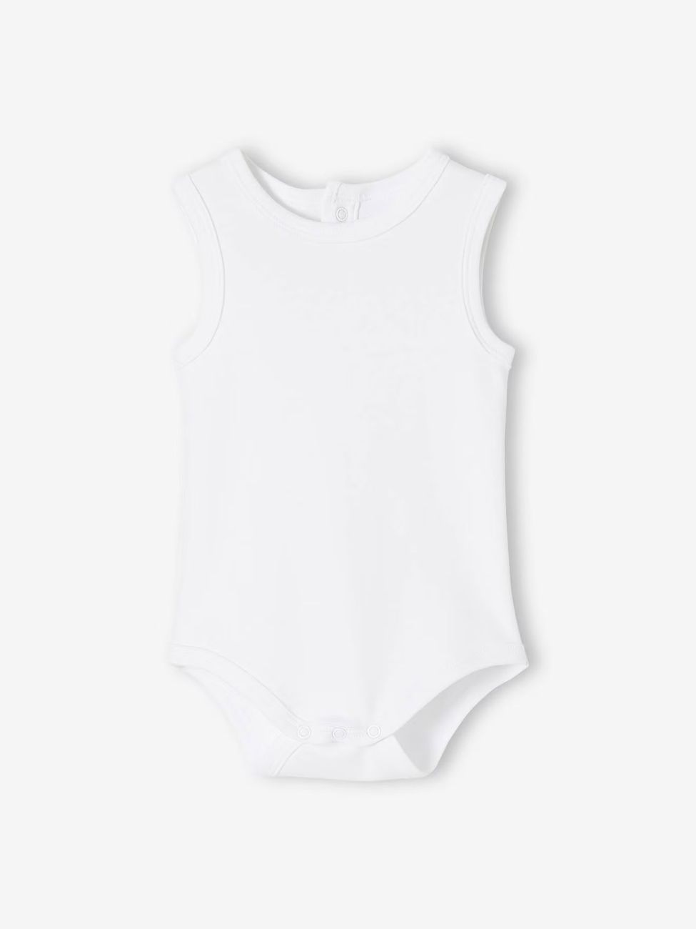 Lot de 5 bodies débardeur bébé en interlock BASICS lot blanc (Vertbaudet) - Image 1