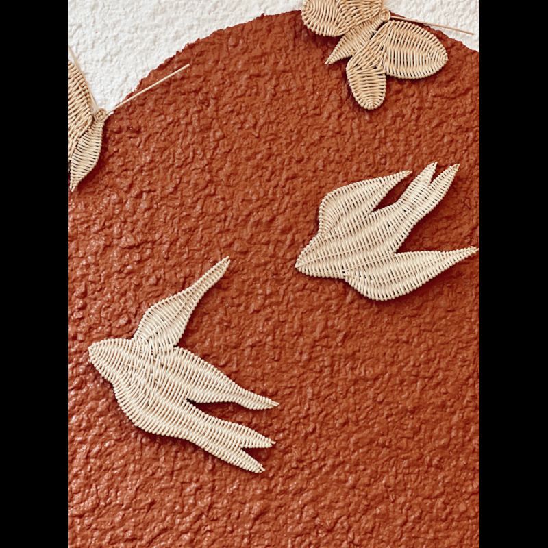 Set d'hirondelles en rotin (Terracotta) - Image 1