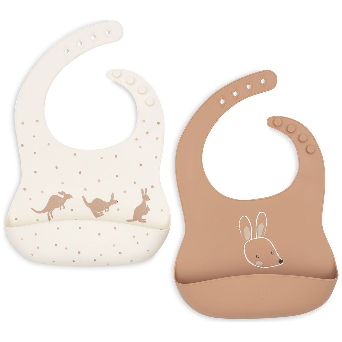 Lot de 2 bavoirs en silicone Kangaroots (Jollein) - Couverture