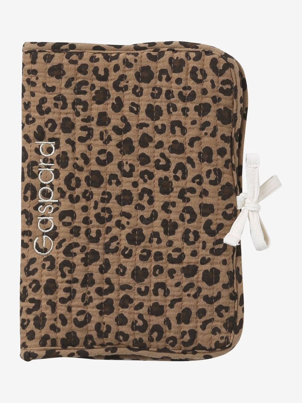 Protège carnet de santé en gaze de coton léopard personnalisable beige (Envie De Fraise) - Couverture
