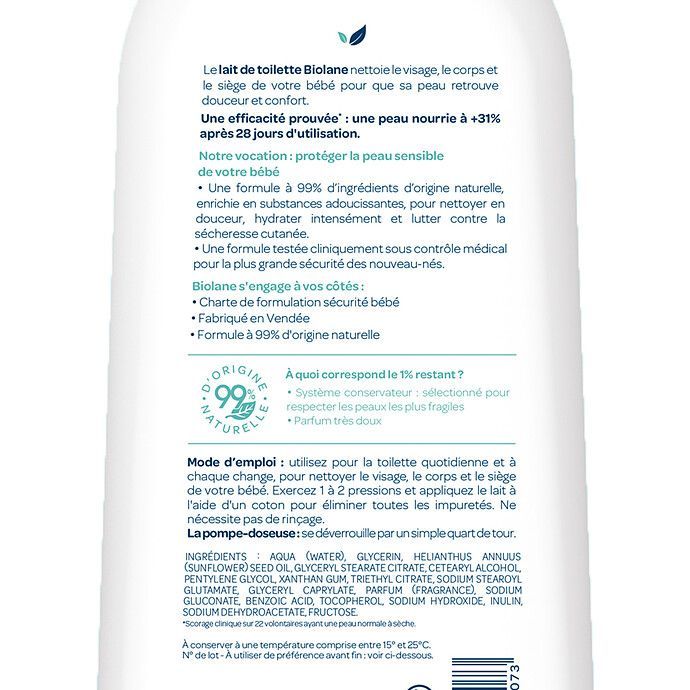 Lait de Toilette Douceur - 750 ml (Biolane) - Image 3