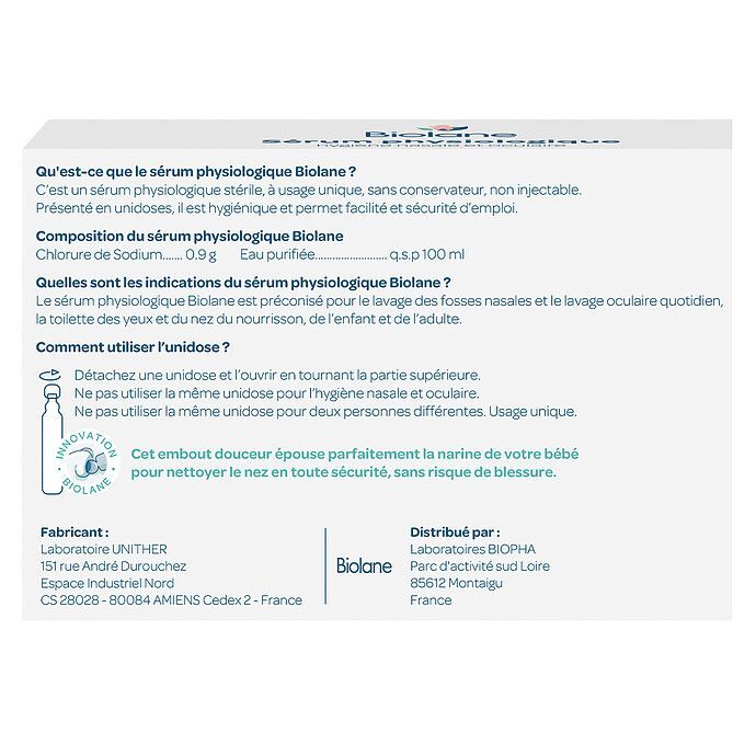 Lot de 30 Unidoses de Sérum Physiologique - 5 ml (Biolane) - Image 3