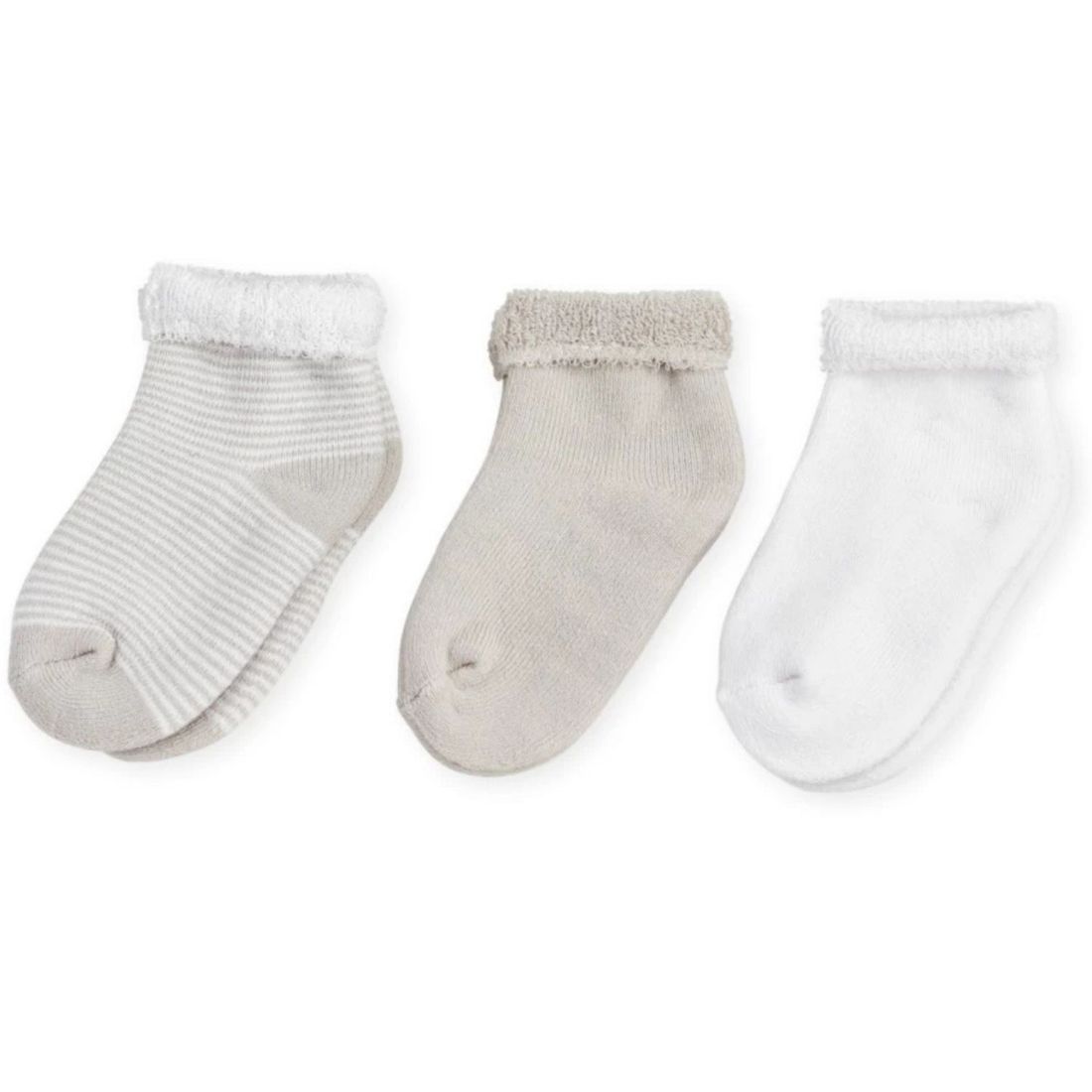 Lot de 3 paires de chaussettes beige et blanc (0-6 mois) (Trois Kilos Sept) - Image 1