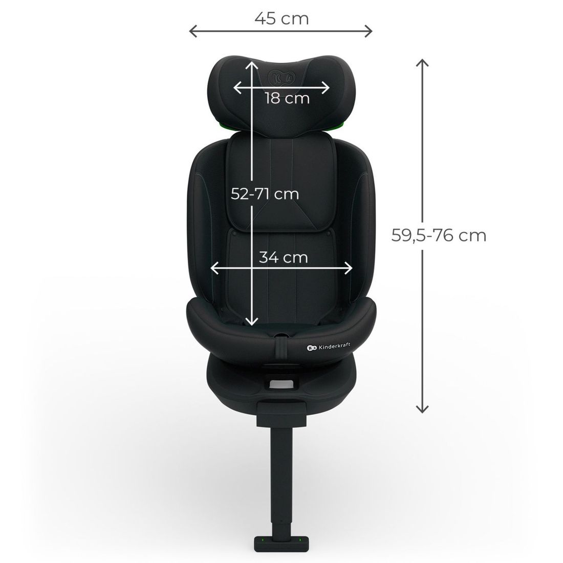 Siège auto I-360 2 Plus i-Size Black (groupe 1-2-3) (Kinderkraft) - Image 9