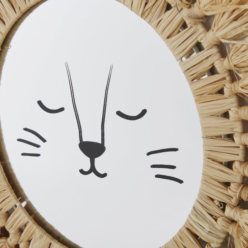 Miroir lion en raphia D39 (Maisons du Monde) - Image 1