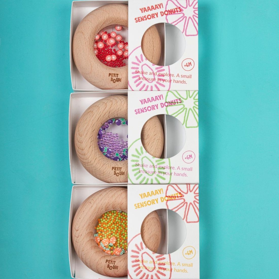 Hochet sensoriel Sensory Donut carottes (Petit Boum) - Image 7