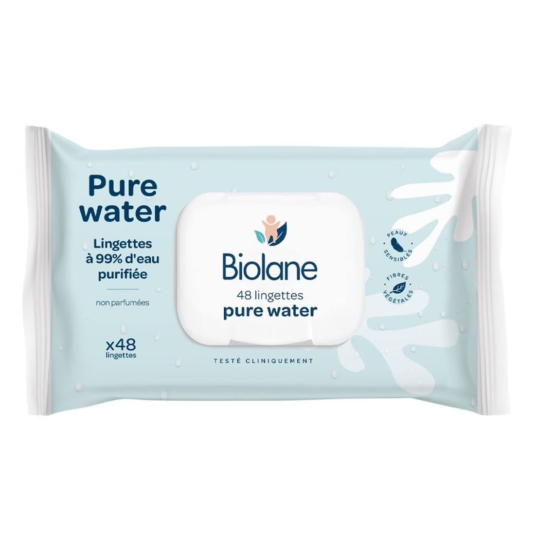 Lingettes Pure Water Blanc (Biolane) - Image 1