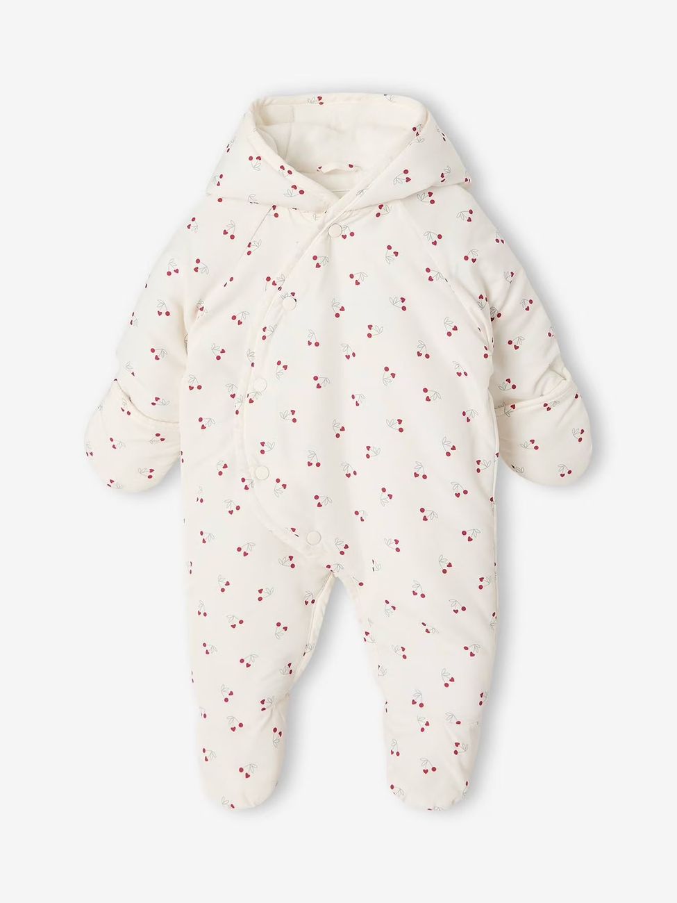 Combinaison pilote capuche naissance CERISE écru (Vertbaudet) - Couverture