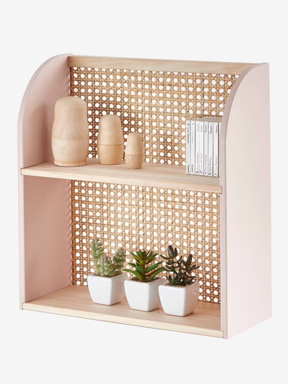 Etagère cannage LIGNE POÉSIE rose (Vertbaudet) - Image 1