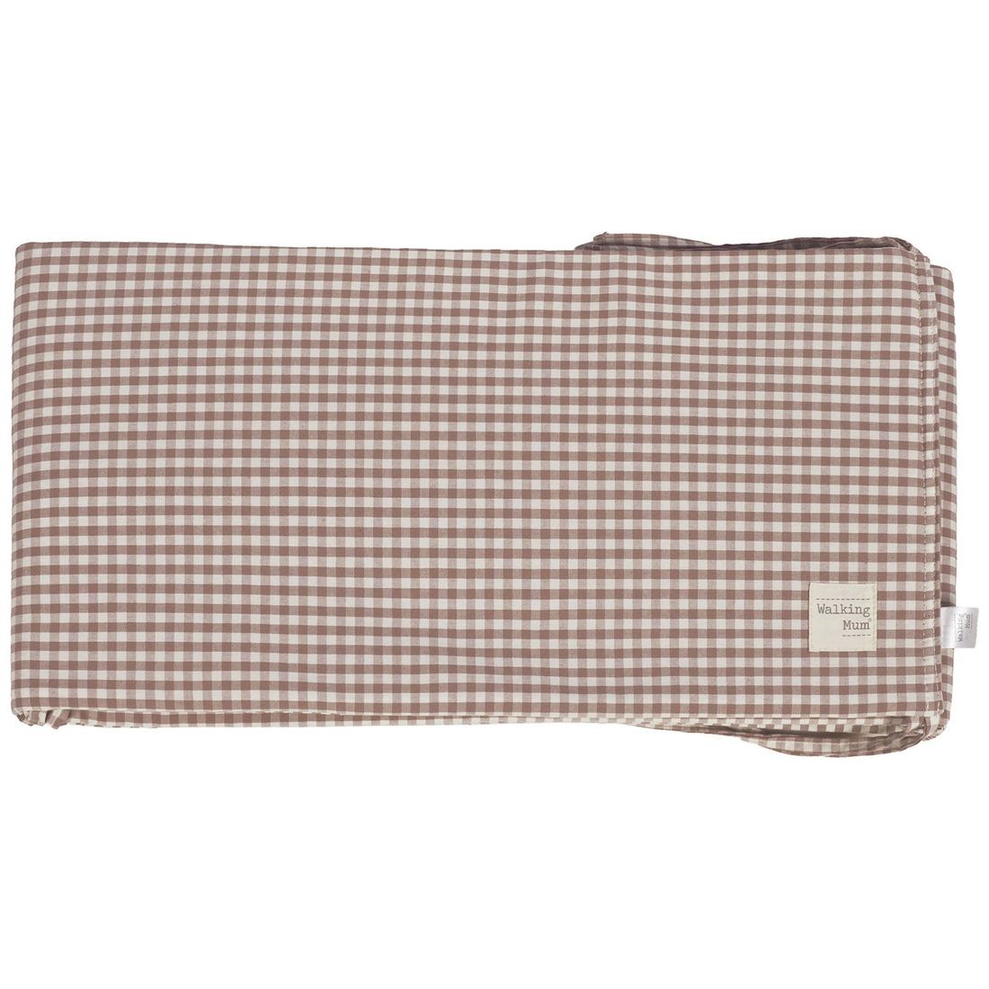 Tour de lit Praliné Vichy Rayures Moka (120x60 cm) (Walking Mum) - Image 1