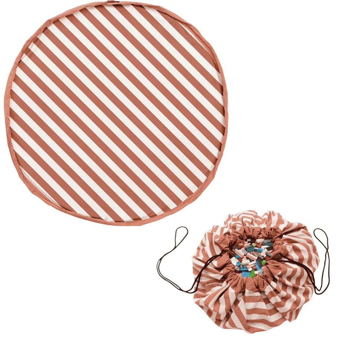 playmat & toy bag-stripes brown (Play & Go) - Image 1