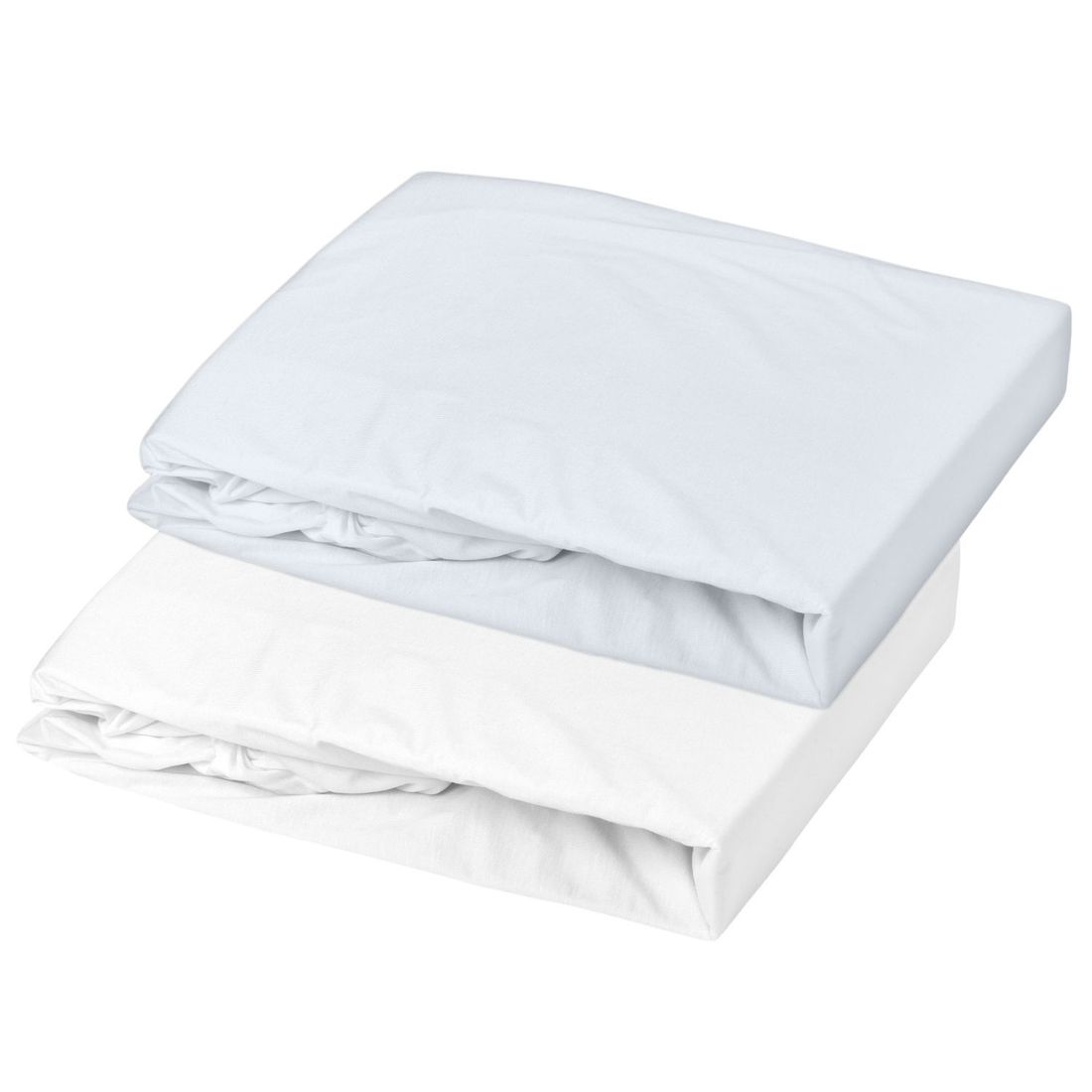 Lot alèse et drap housse Blanc-Light Blue (60 x 120 cm) (Mon P'tit Dodo) - Couverture