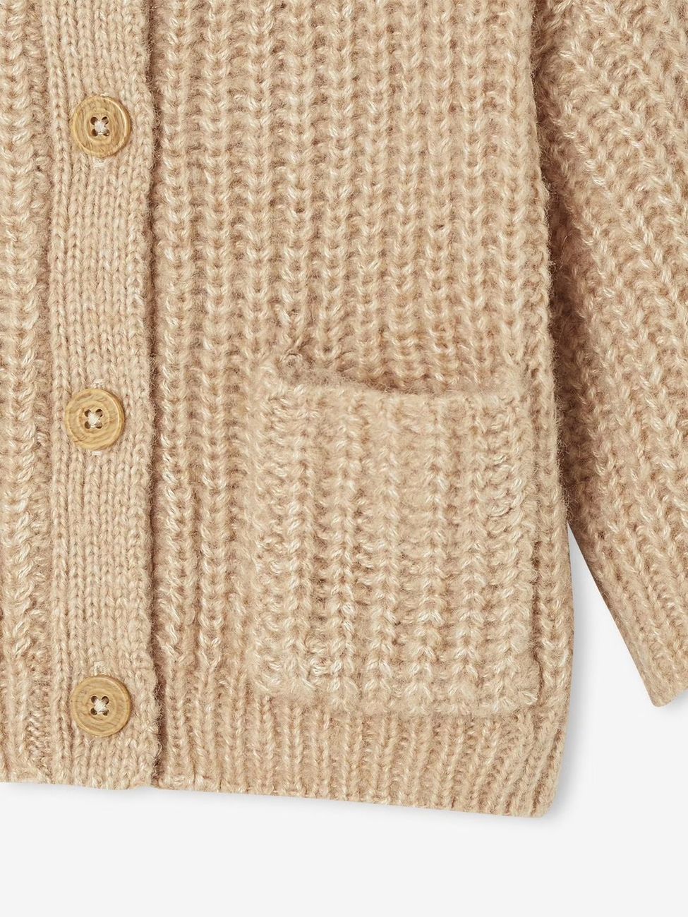 Gilet bébé en maille grosse jauge beige chiné (Vertbaudet) - Image 2