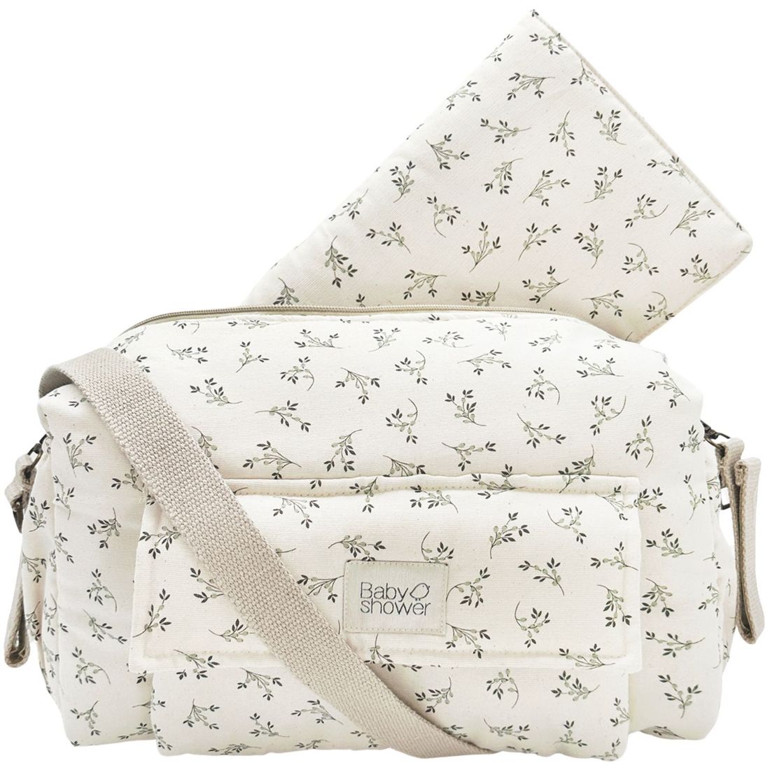 Sac à langer Camila Olive Bloom Canvas (Babyshower) - Couverture