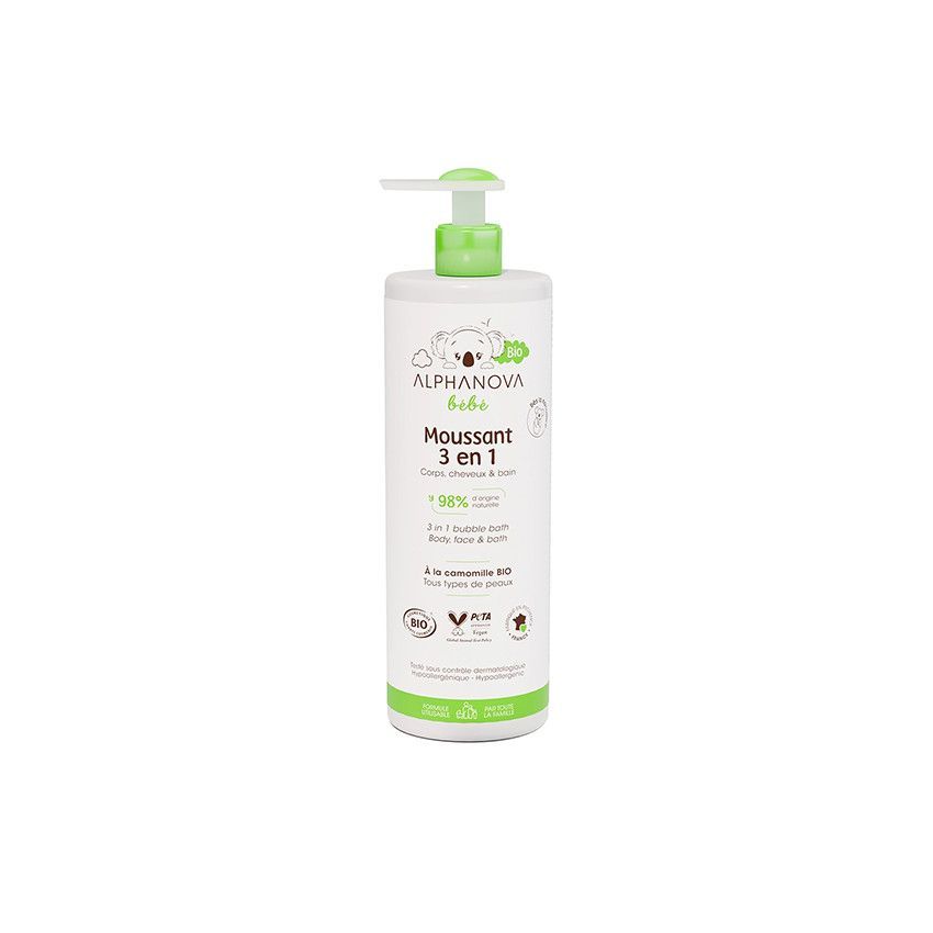 Moussant 3 en 1 Bio pour bébé 400 ml - Blanc (Alphanova) - Couverture