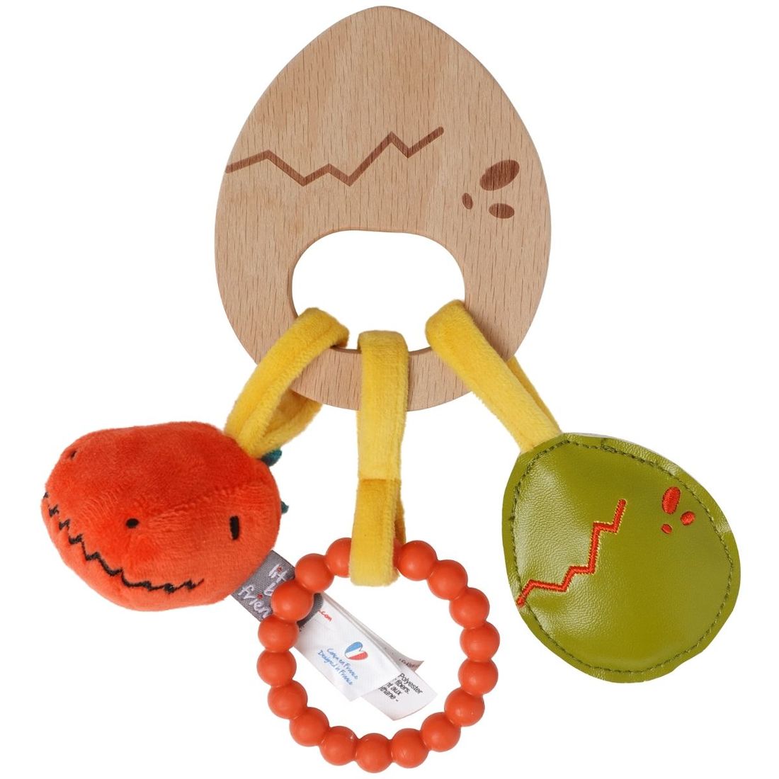 Hochet en bois Les Amis Dinos (Little Big Friends) - Image 1