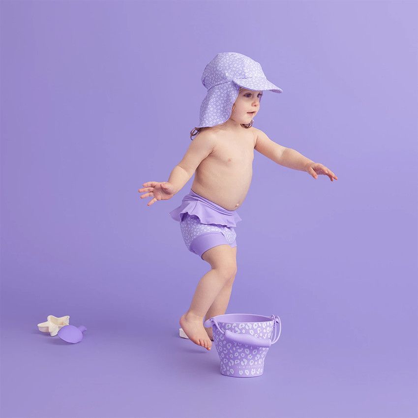 Seau de plage avec pelle et 3 moules en silicone Léopard lilas - Violet (Swim Essentials) - Image 2