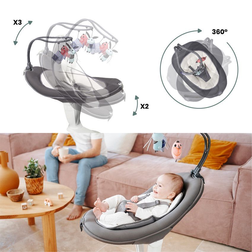 Balancelle Swoon Motion – Zinc - Gris foncé (Babymoov) - Image 3