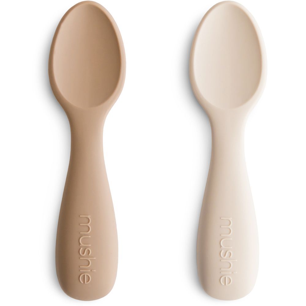 Lot de 2 cuillères bébé Natural-Shifting sand (Mushie) - Couverture